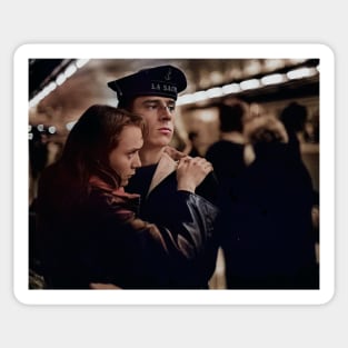 Colorized Vintage Romantic French Sailor Photo Sticker